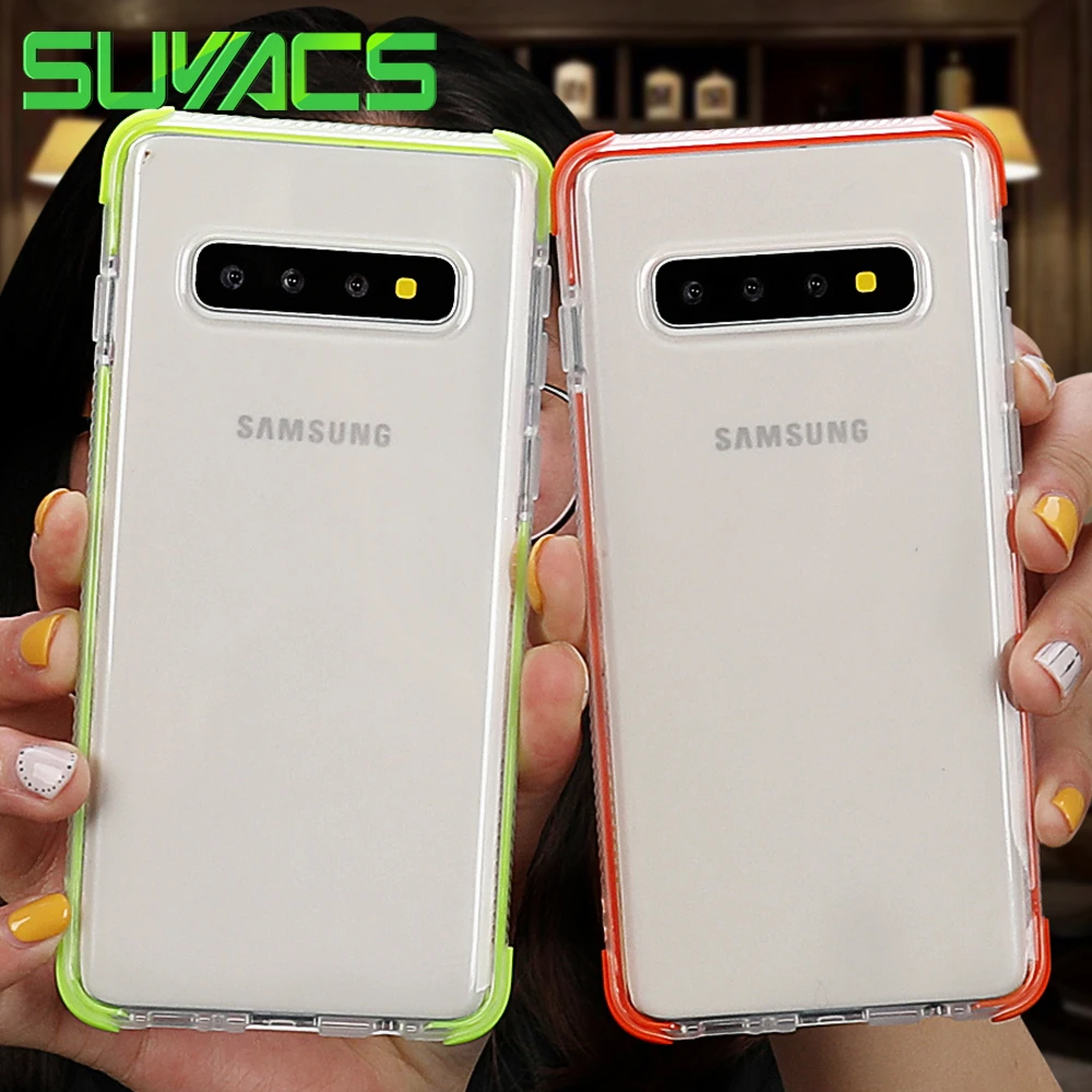 SUYACS противоударный Прозрачный чехол для телефона для samsung Galaxy S10Plus S10e S10 для iPhone XR XS Max XS Мягкий ТПУ чехол для задней панели телефона