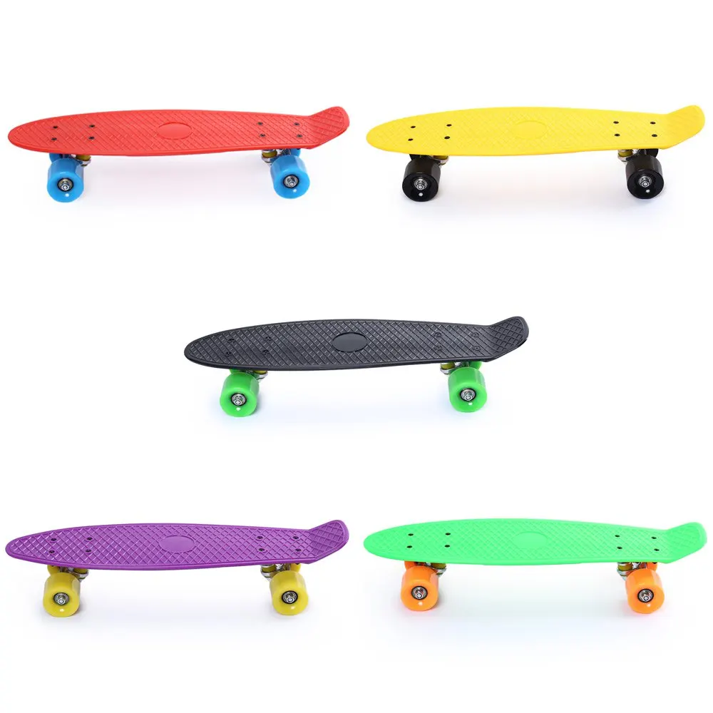 22 дюймовая четырехколесная уличная длинная скейтборд мини-крейсер скейтборд с 5 цветами для взрослых детей