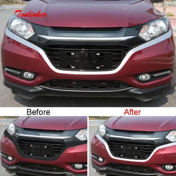 

Tonlinker Exterior Front Racing grills Cover Stickers For Honda Vezel 2014-19 Car Styling 3 Pcs Stainless steel Cover stickers