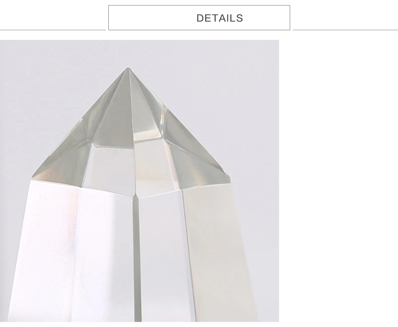 Lexus High 56cm Triangular Pyramid Crystal Sculpture Modern Home Decor Figurine Metal Statue For Office Home Decor Accessories