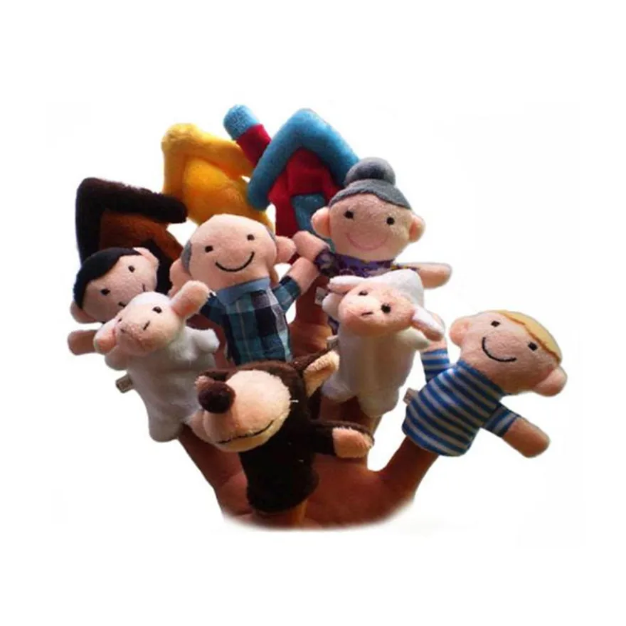 High Quality 10PCS Lovely Animal Finger Puppet Plush Child Baby Early