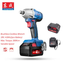 18V Rechargeable Brushless Impact Wrench 4.0Ah Cordless Electric Wrench 300N.m M12-M18 Impact Wrench 1/2″ (Gift 19/22mm Sleeve)