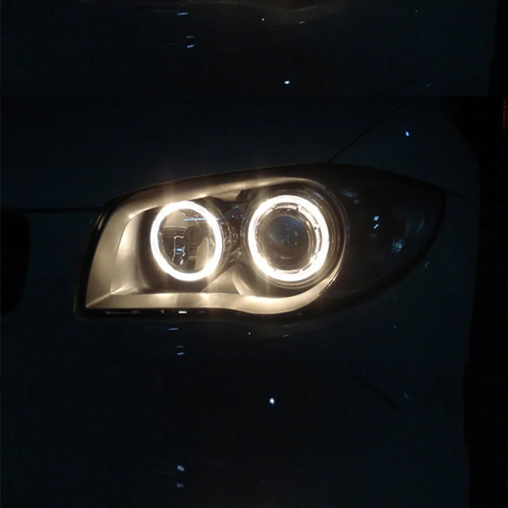 Kongyide Автомобильный свет 2 шт. белый 60 мм COB светодиодный фары «ангельские глаза» гало кольца Предупреждение лампы с крышкой светодиодный Автомобильные фары внешние