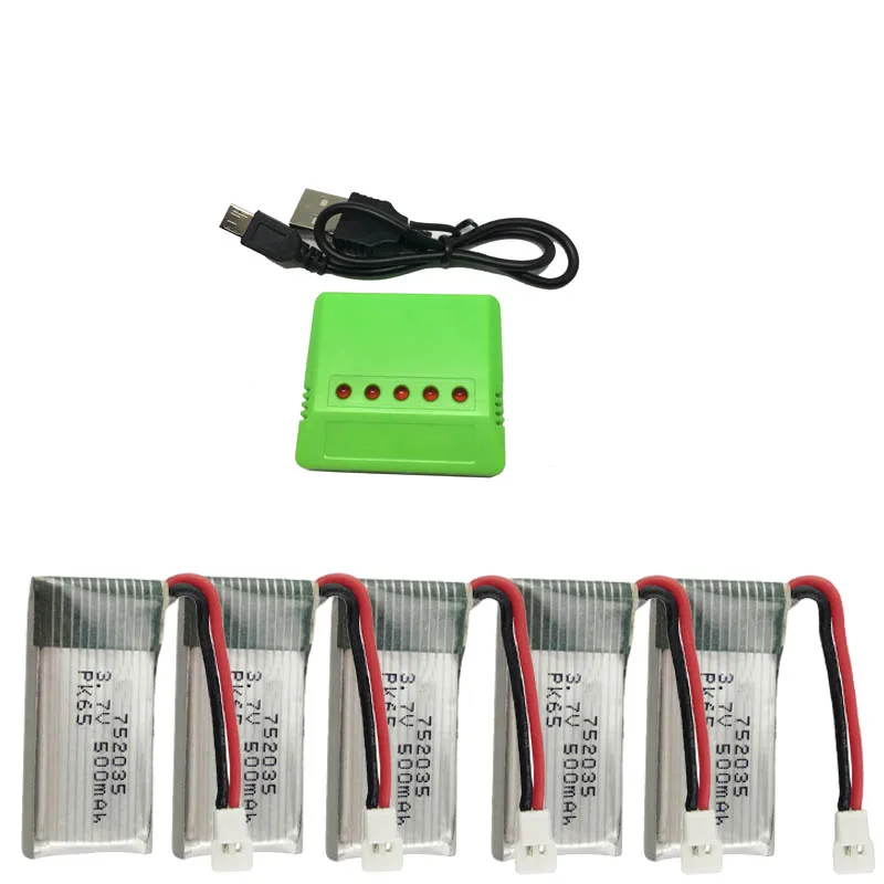 Аккумулятор для квадрокоптера Hubsan X4 H107 h107C H107L H31 H98 KY101 jxd385 25C 3 7 в 500 мАч|Детали и