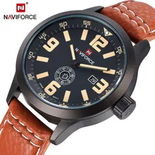 Marque NAVIFORCE Relogio Masculino Date Jour Horloge Hommes Bracelet En Cuir Poignet Militaire Montre de Sport Hommes Mode Casual Montres À Quartz