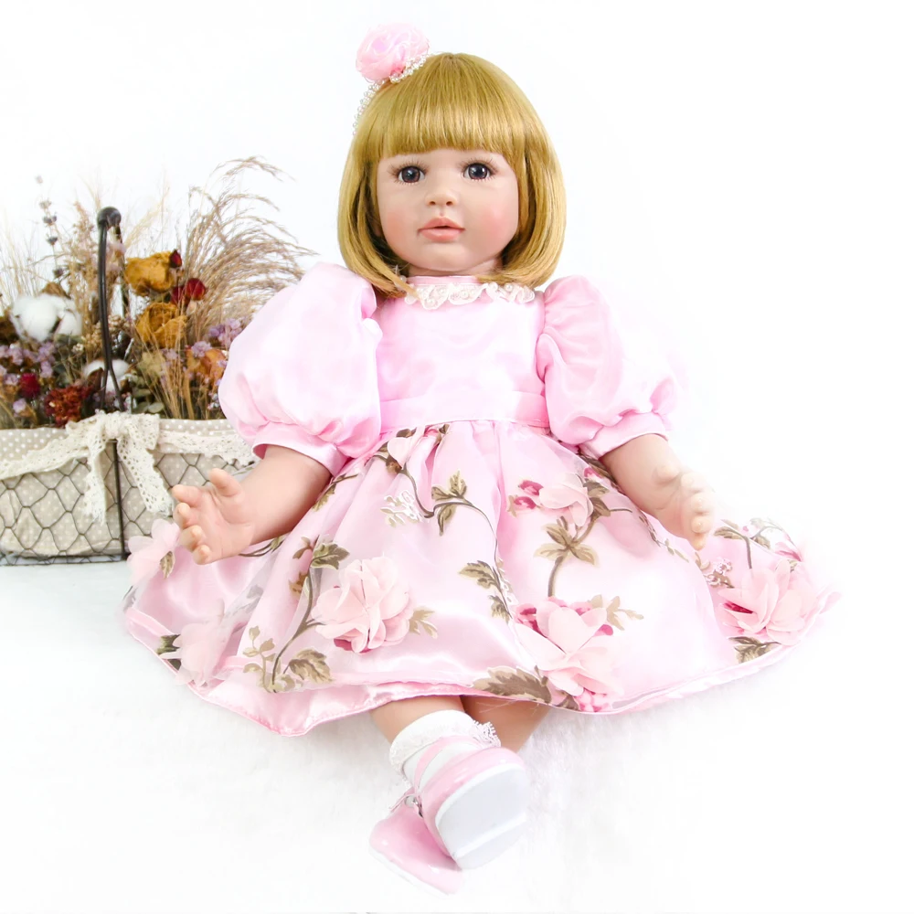 

Boutique Princess doll baby reborn 24” 60cm soft body girl silicone vinyl bebe reborn toddler alive toys bonecas gift