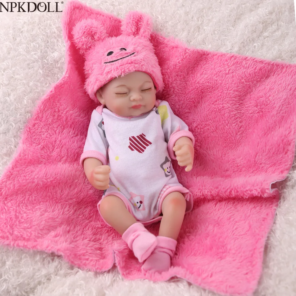 

NPKDOLL 10inch 25cm Full Silicone Reborn Baby Girl Doll Bath Toys Dolls Sleeping Children Girls Gifts Bebe Reborn menina