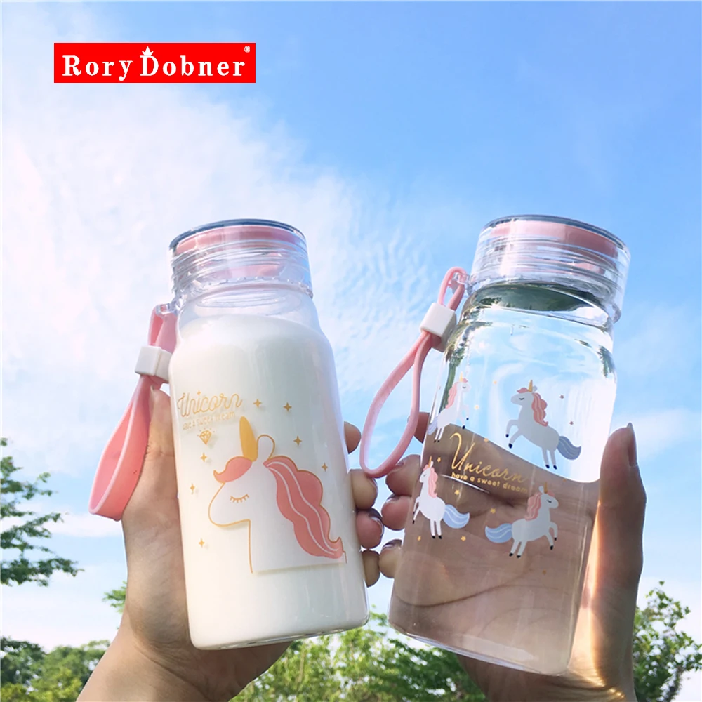

350ML Bottles New Fashion Water Bottle Square Shape With Wood Grain Lid Plastic Sport Bottle Lady Kids Unbreakable Kettle SP23