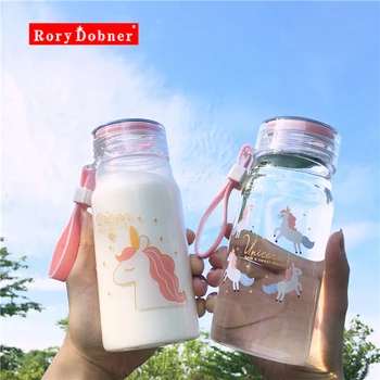 

350ML Bottles New Fashion Water Bottle Square Shape With Wood Grain Lid Plastic Sport Bottle Lady Kids Unbreakable Kettle SP23