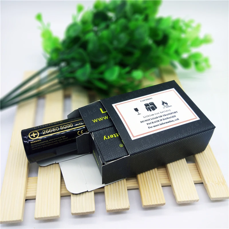 

4 pcs. LiitoKala 26650 lithium battery, 3.7 V 5000 mAh 26650 rechargeable battery, 26650-50A suitable for flashlight, blue.