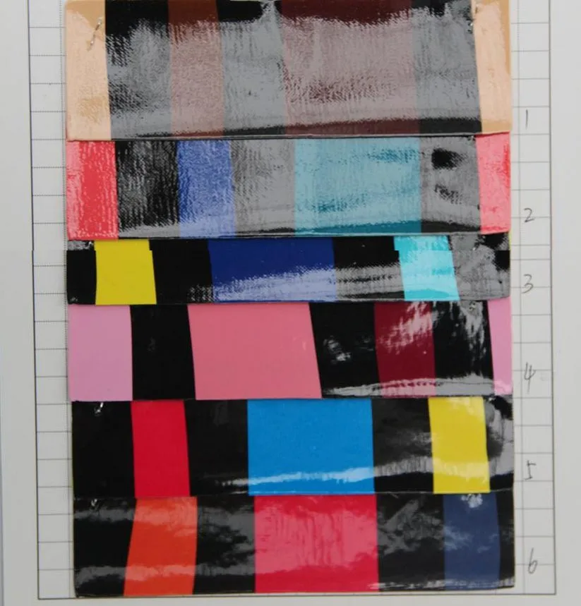 factory wholesale high grade glossy synthetic leather stripes fabric