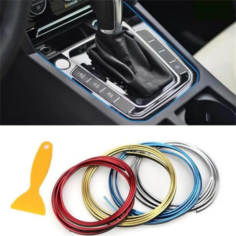 

5M Car Styling Interior Decoration Strips Moulding Trim Door Dashboard Air Outlet Decorative Sticker Auto Accessories Car-stylin