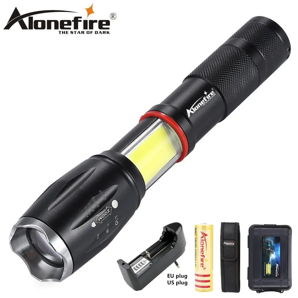 Светодиодный фонарик AloneFire G701 COB 18650 лм тактический фонарь CREE XML-T6 скрытый