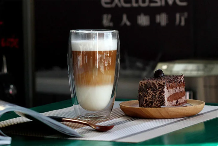 650ml Double Wall Glass Cup Clear Resistant Handmade Kungfu Tea Cup Coffee Milk Juice Lemon Healthy Drink Double Layer Glass Mug4