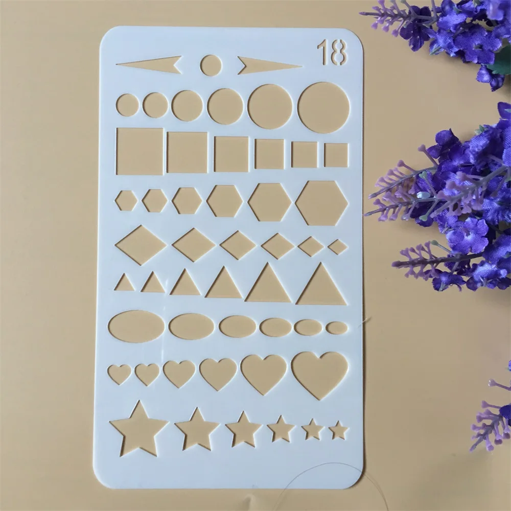 1X A6 Geometry Flag 18 DIY Craft Layering Stencils Wall Painting Scrapbooking Stamping Embossing Album Paper Card Template | Канцтовары
