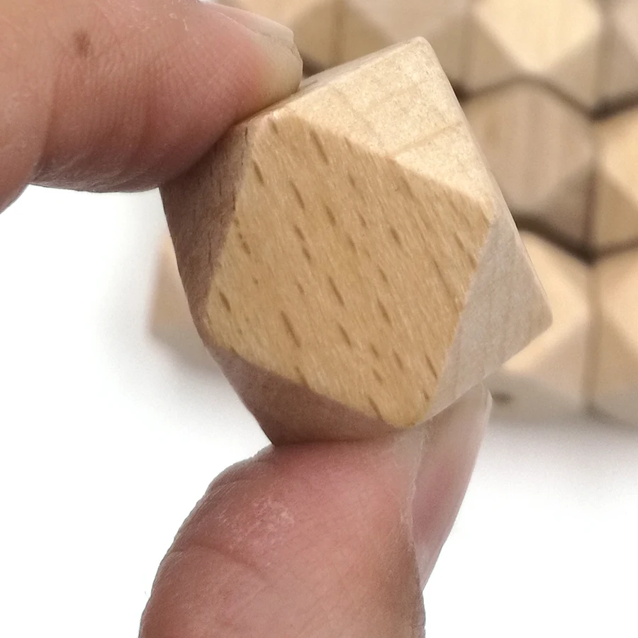 

100pcs Germany beech geometric wood DIY beading smooth good quality 20mm haxtagon chew beads unfinished beech wooden beads EA290