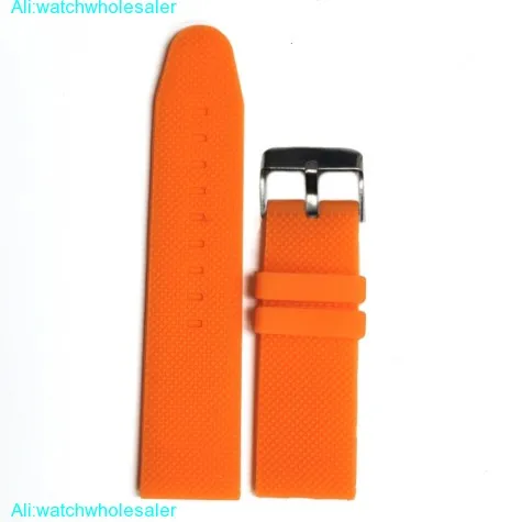 26mm Fun Orange Color Silicone Jelly Rubber Unisex Watch Band Straps WB1062H26JB