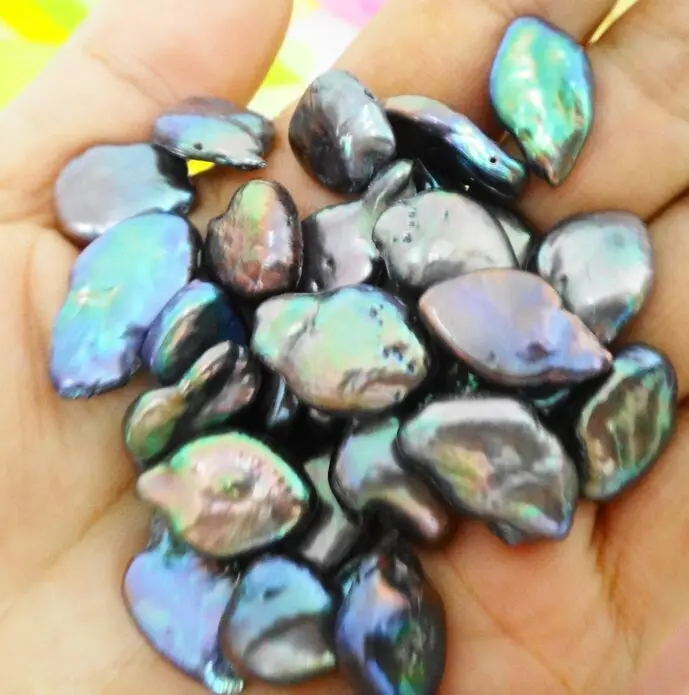 

Hot sell ->@@ Wholesale 20pcs about17.5x12x5.5MM SOUTH SEA NATURAL black peacock LOOSE PEARL -Top quality free shipping