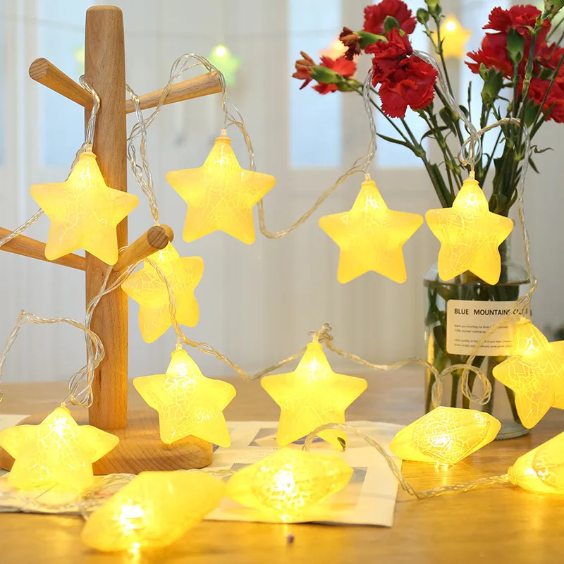 BTgeuse, 1 м, 3 м, макарон, светодиодный, гирлянда со звездами, гирлянда, сказочные огни для вечерние, для детской комнаты, для праздника, украшения дома