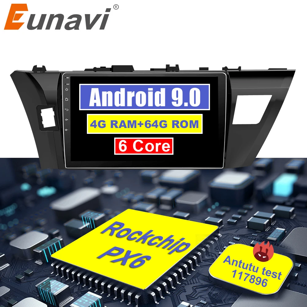 Top Eunavi 4G+32G Octa 8 core android 9.0 car dvd for Toyota Corolla E180 2013-2016 multimedia car radio gps navi PX6 Radio WIFI 0 Top Eunavi 4G+32G Octa 8 core android 9.0 car dvd for Toyota Corolla E180 2013-2016 multimedia car radio gps navi PX6 Radio WIFI 0