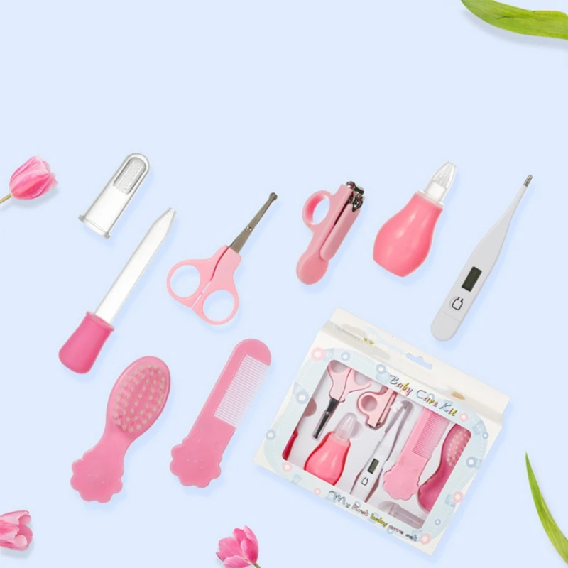 

New Baby 8PCs Set Nasal Suction Device Scissors Baby Infant Baby Electronic Thermometer Baby Nail Scissors