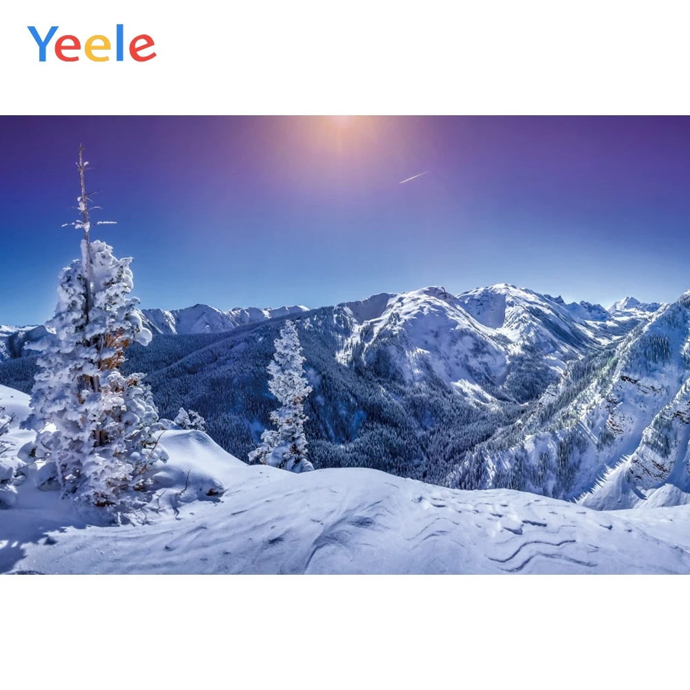 

Yeele Winter Landscape Bedhead Snowy Mountains Sun Photography Backdrops Personalized Photographic Backgrounds For Photo Studio