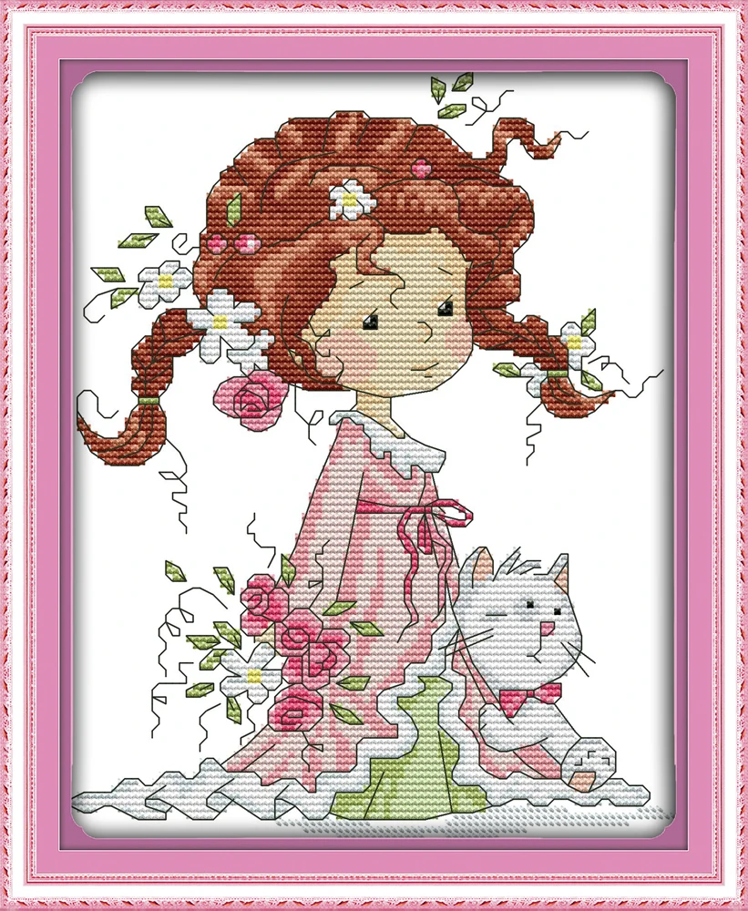 Набор для вышивки крестом Dreampattern The little girl and kitten набор рукоделия рукоделие