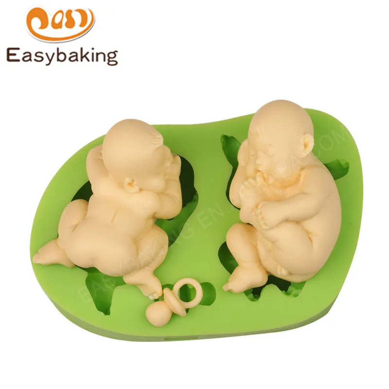 

2 Lovely Baby Modelling with Nipple Fondant Silicon Mold Chocolate Cake Decoration Mould for Polymer Clay Candy Fimo Resin
