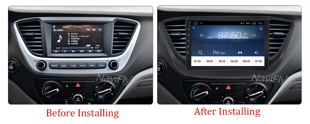Perfect NaviFly Car Radio Multimedia no 2 din android Video Player Navigation GPS For Solaris 1 2 Hyundai Accent Verna Sedan 3