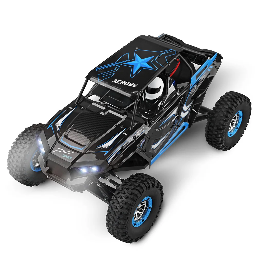 Радиоуправляемый автомобиль Wltoys 10428-B 1/10 2,4G 2CH 4WD 30 км/ч электрический рок матовый внедорожный гусеничный w/светодиодный RTR RC альпинистский автомобиль - Цвет: blue and black