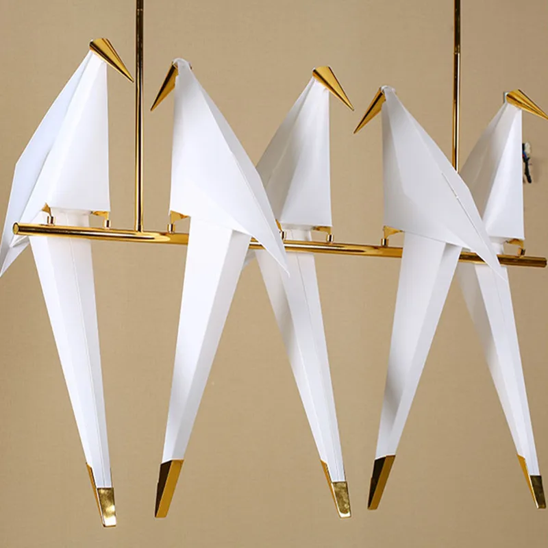 Креативный Золотой светодиодный дизайн с птицами люстры оригами металлическая бумага кран блеск avize современный салон люстра освещение Прямая поставка