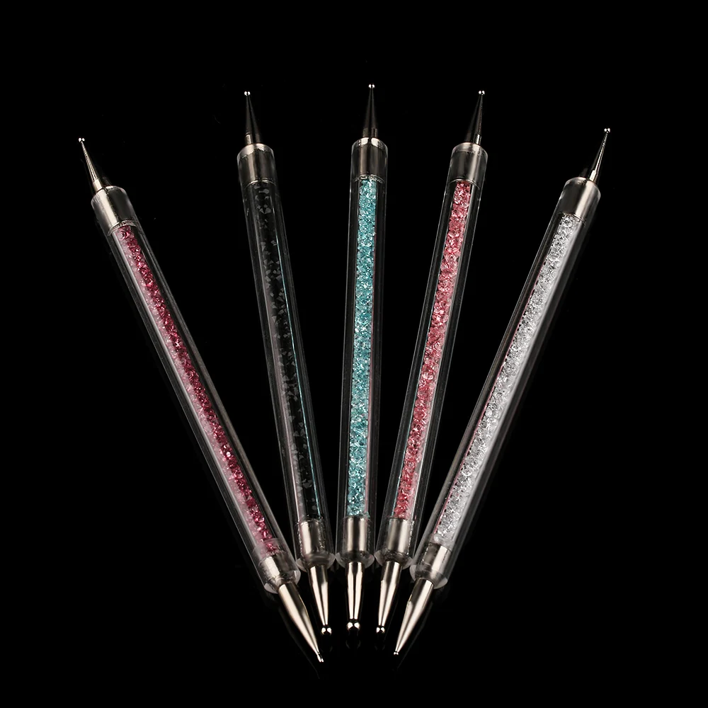 

3/5Pc Set UV Gel Painting Nail Art Dotting Pen Acrylic Handle Rhinestone Crystal 2 Way Brush Salon Decoration Manicure Tools Kit