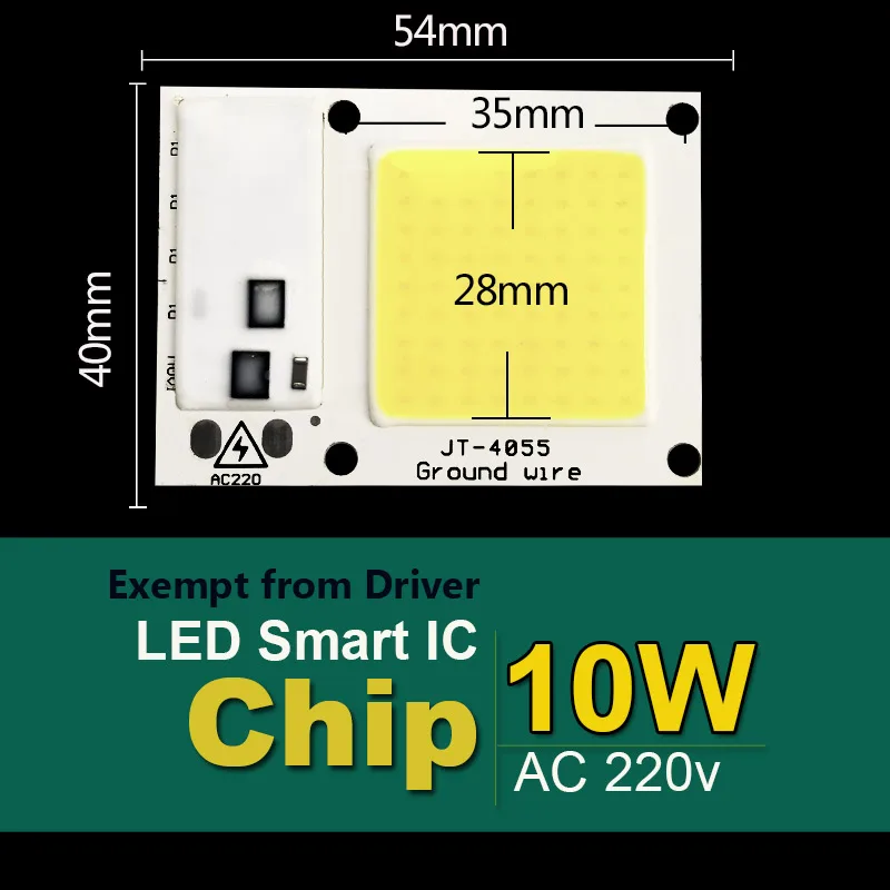 Светодиодный чип 220 В, 50 Вт, 100 Вт, 30 Вт, 20 Вт, 10 Вт, COB, светодиодный, матричный, 240 в, умный IC драйвер, подходит для DIY, холодный, теплый светодиодный прожектор - Испускаемый цвет: 10W