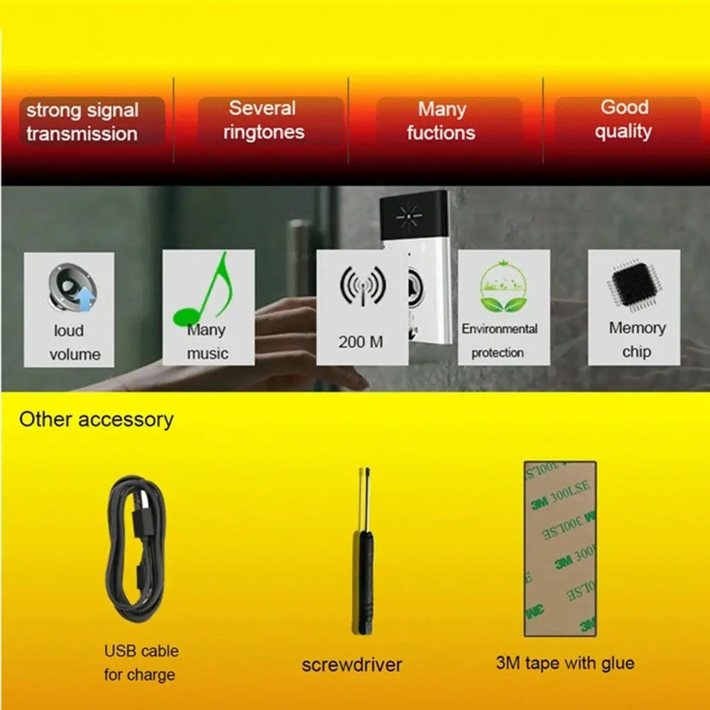 300 м беспроводной дверной звонок голосовой дверной звонок Домофон домашний дверной звонок безопасности