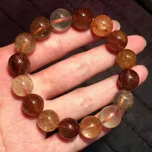 Природные красочный кристалл кварца кошачий глаз Бусины браслет 13 мм AAAA