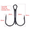 50pcs 4/0 5/0 6/0 8/0 10/0 model three anchors treble hook triple hook without feather naked barbed hook pike fishing tackle ► Photo 3/6