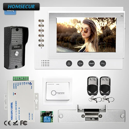 

HOMSECUR 7" Wired Video Door Entry Security Intercom Electric Lock Supported