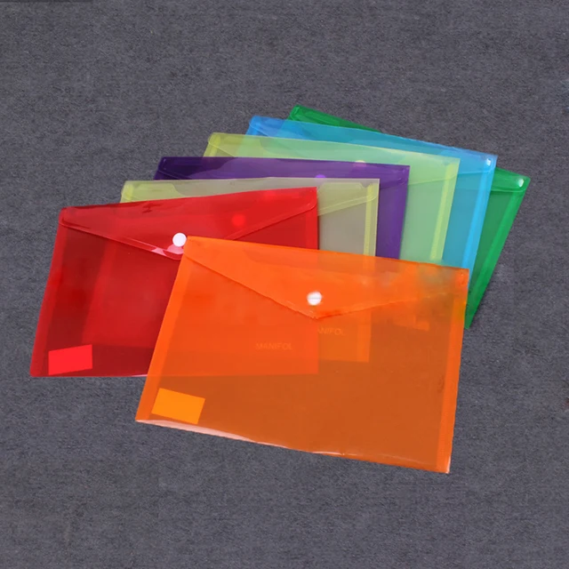 2 PCS PP plastic Document Bags File Pocket A4 File Folder Pouch Bag