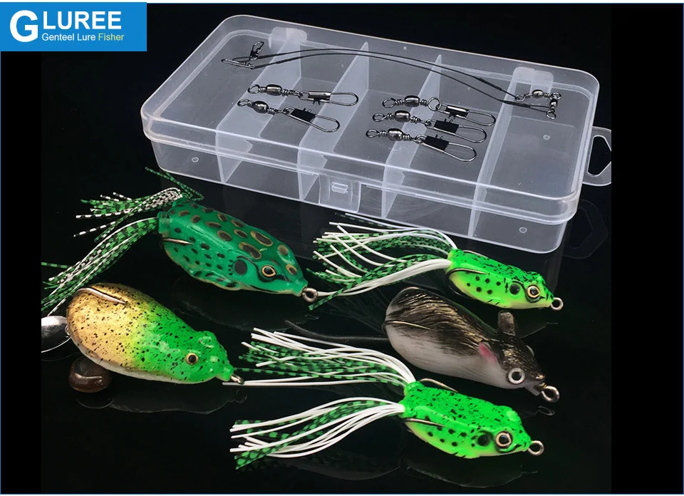 GLUREE-5Pcs-Frog-Fishing-Lures-Set-Topwater-Floating-Ray-Frog-Artificial-Bait-Minnow-Crank-Soft-Bait-Fishing-Tackle-Double-Hooks_07