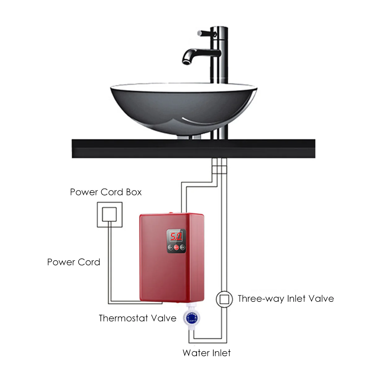 220 В 3800 Вт мгновенный Tankless Электрический нагреватель горячей воды Кухня быстрый нагрев душ нагреватели водопроводные ванная комната