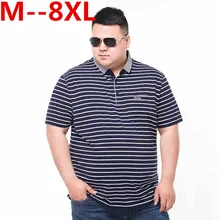 Большие размеры 10XL 8XL 6XL 5XL 4XL 92% хлопок camisa мужская рубашка поло Повседневная полосатая обтягивающая с короткими рукавами большого размера свободная Мужская рубашка
