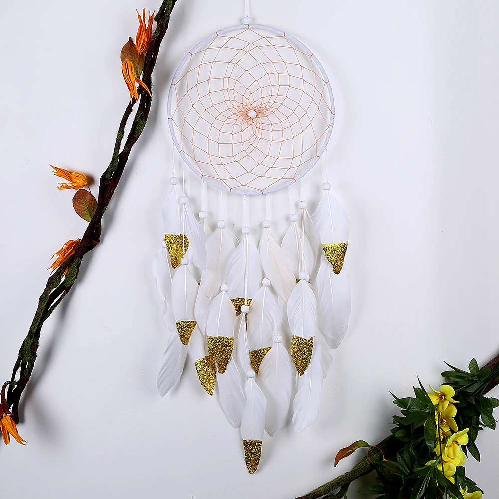 MRULIC Hand Craft Dream Catcher Handmade Circular With Feather Wall Hanging Decoration Ornament Kids Adult Gift Home Room Office Decor Special Creative Birthday Gift