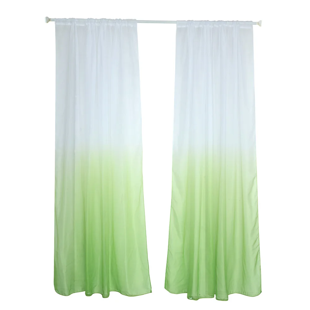 Красивый современный градиентный цвет окна тюль занавес прозрачная драпировка подзор спальня домашний декор для дверей FBE3 - Цвет: Green