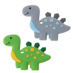 Шт. 1 шт. динозавр Детские Прорезыватели для зубов Подвеска Ожерелье Аксессуар BPA бесплатно силиконовые жевательные игрушки милые новые