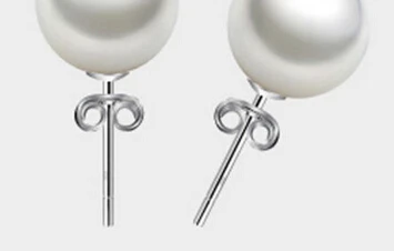 

Miss charm 0000314 white soild gold AAA 9-10mm white round akoya pearl stud earrings