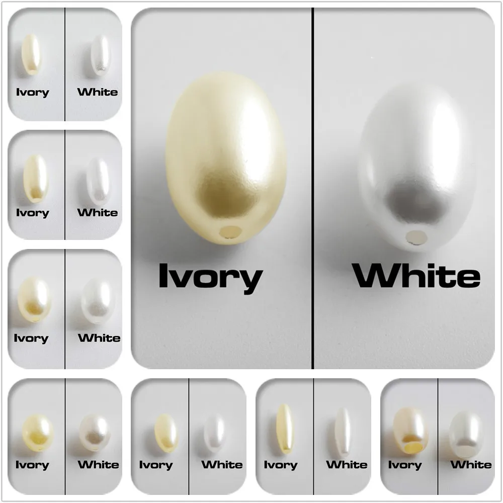 

6/7/8/10/13/14/18mm Sparkling ABS Plastic Oval Double Hole Loose Beads Clothing Jewelry Material Accessories DIY Making