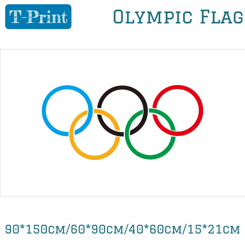 90*150cm/60*90cm/40*60cm/15*21cm bandeira olímpica 5x3ft poliéster ilhós banner sinal anéis verão