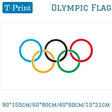 90*150cm/60*90cm/40*60cm/15*21cm bandeira olímpica 5x3ft poliéster ilhós banner sinal anéis verão