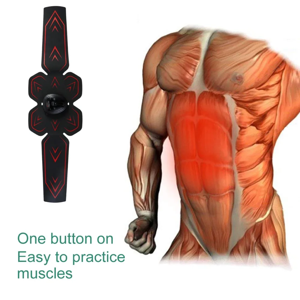 

EMS Battery Abdominal Waist Muscles Trainer Weight Loss ABS Stimulator Body Massager for Women and Men Fitness