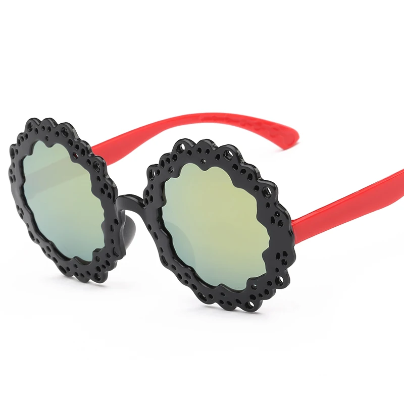 Лаура Фея модные Стиль цветок Форма дизайн круглые солнцезащитные очки УФ-защита для мальчиков девочек солнце детские очки